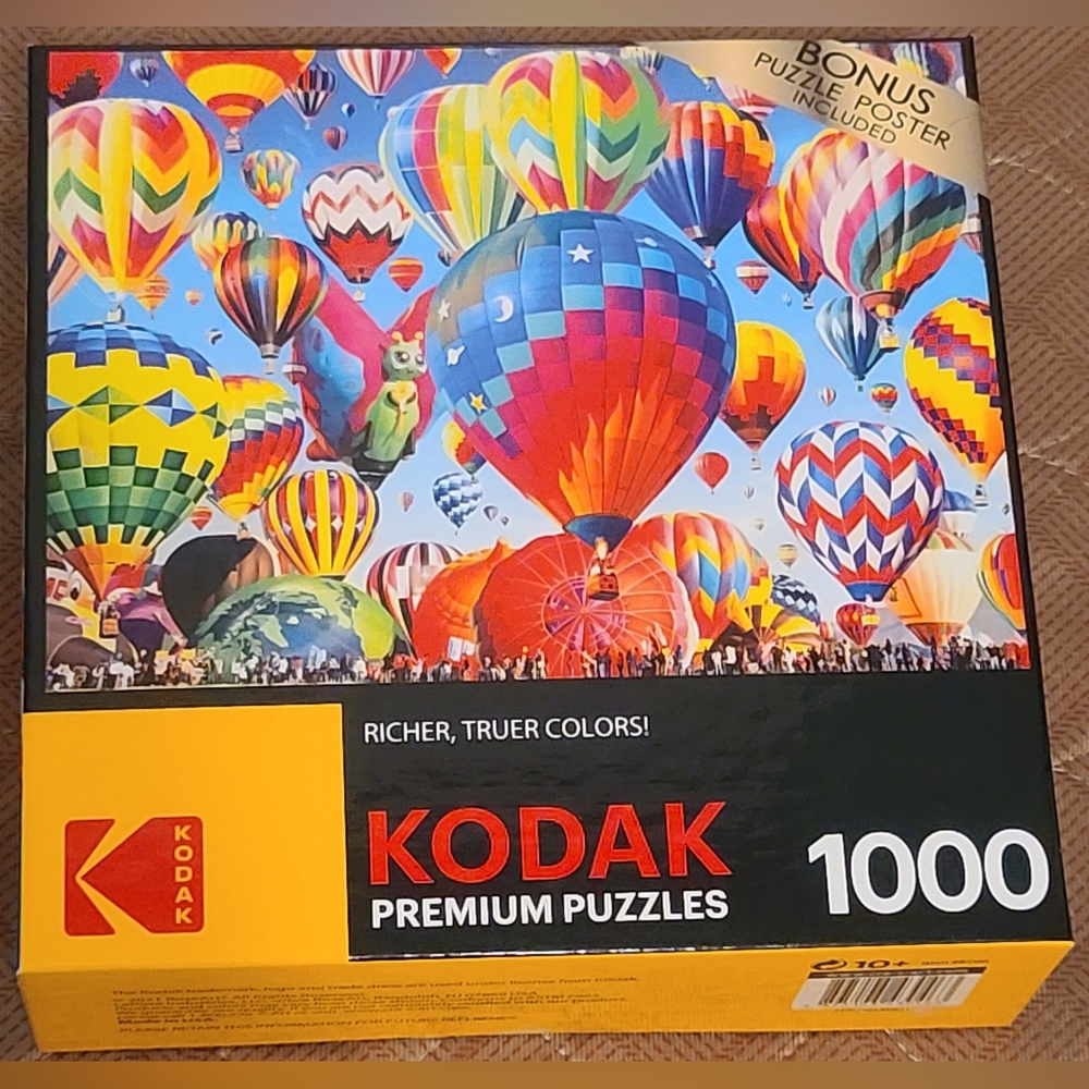 1,000 Piece Jigsaw Puzzle, "Ballooning Fun", Kodak, GUC, With Poster